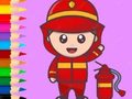 Gioco Libro da colorare: Vigile del fuoco  in linea