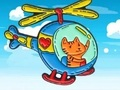 Gioco Libro da colorare: Cat Driving Helicopter  in linea