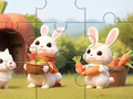 Gioco Puzzle: conigli con carote  in linea