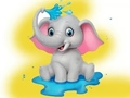 Gioco Libro da colorare: Elefante che spruzza acqua  in linea