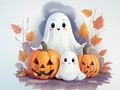 Gioco Libro da colorare: Fantasmi di Halloween  in linea