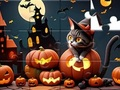 Gioco Puzzle: Gatto di Halloween  in linea