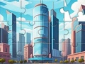 Gioco Puzzle: edifici della città  in linea