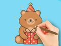 Gioco Libro da colorare: Orsetto regalo  in linea