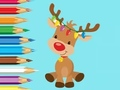 Gioco Libro da colorare: simpatica renna di Natale  in linea