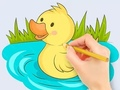 Gioco Libro da colorare: Baby Duck Swim  in linea