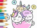 Gioco Libro da colorare: una tazza di unicorno  in linea