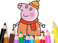 Gioco Libro da colorare: Mamma Maiale Inverno  in linea