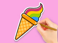 Gioco Libro da colorare: Gelato Arcobaleno  in linea