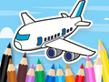 Gioco Libro da colorare: aereo in volo  in linea