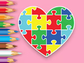 Gioco Libro da colorare: Puzzle a forma di cuore  in linea
