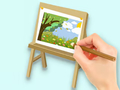 Gioco Libro da colorare: tavolo da disegno Paysage  in linea