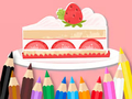 Gioco Libro da colorare: Torta di fragole  in linea