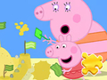 Gioco Puzzle: Peppa Pig che prepara la sabbia  in linea