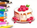 Gioco Libro da colorare: Torta ai frutti di bosco  in linea