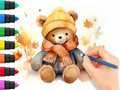 Gioco Libro da colorare: Orso autunnale  in linea