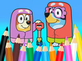 Gioco Libro da colorare: Nonne Bluey Flossing  in linea