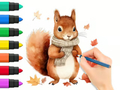Gioco Libro da colorare: scoiattolo autunnale  in linea