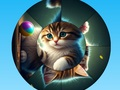 Gioco Puzzle rotondo Raccogli le immagini con i gattini carini  in linea