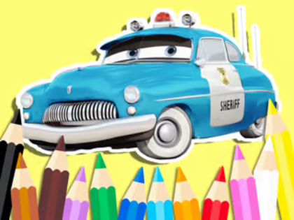 Gioco Libro da colorare: Sceriffo di automobili  in linea