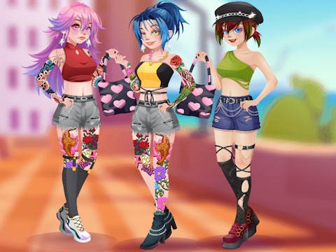 Gioco Tatuaggio alla moda per ragazze  in linea