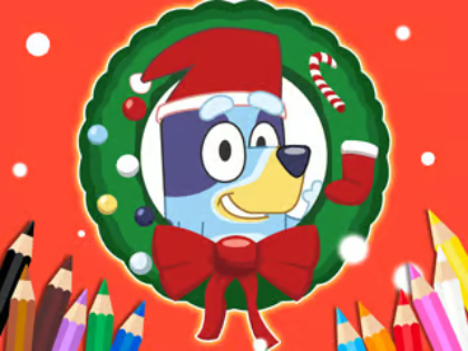 Gioco Libro da colorare: Babbo Natale blu  in linea