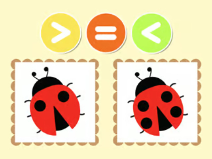 Gioco Quiz per bambini: più o meno  in linea