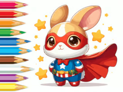Gioco Libro da colorare: Super Coniglio  in linea