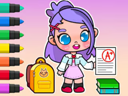 Gioco Libro da colorare: Giornata scolastica di Avatar  in linea