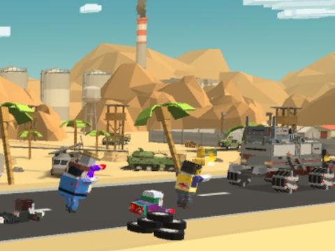Gioco Sopravvivenza pixel zombie derby  in linea