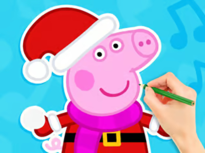 Gioco Libro da colorare: Pupazzo di neve di Peppa Pig  in linea
