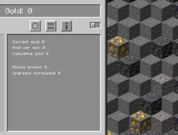 Gioco Clicker d'oro di Minecraft  in linea