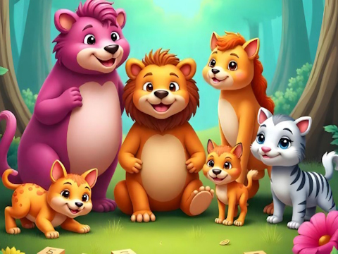 Gioco Puzzle con i nomi degli animali  in linea