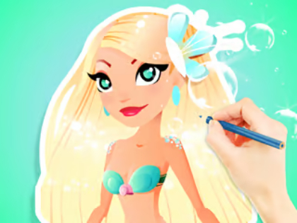 Gioco Libro da colorare: Sirena acquatica  in linea