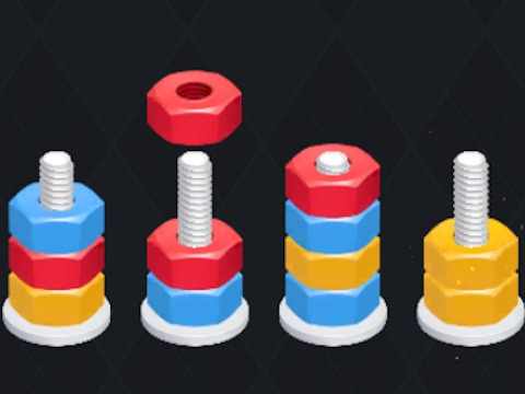 Gioco Puzzle sulle noci: ordinamento dei colori  in linea