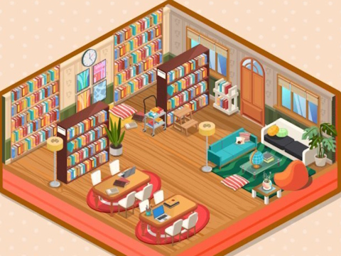 Gioco Arredamento: la mia biblioteca  in linea