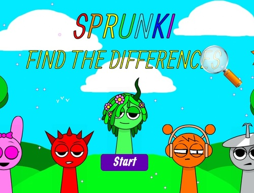 Gioco Sprunki trova le differenze  in linea