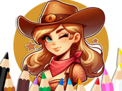 Gioco Libro da colorare: Cowgirl  in linea
