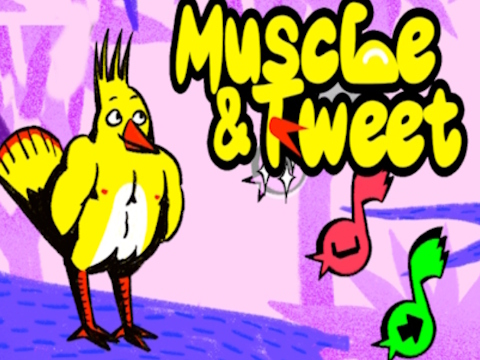 Gioco Muscolo e tweet  in linea