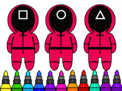 Gioco Libro da colorare: Maschera per giochi di calamari  in linea