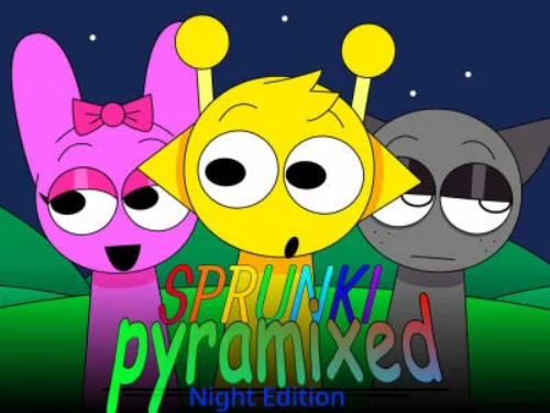 Gioco Sprunki Pyramixed: Night Edition in linea