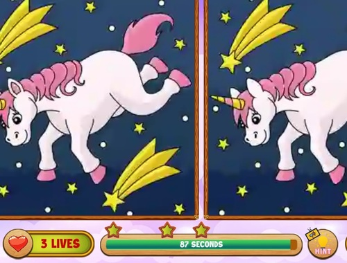 Gioco Unicorn Trova le differenze  in linea