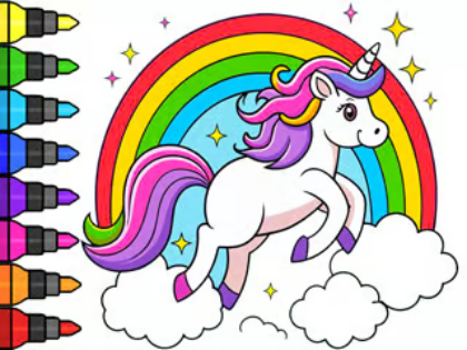 Gioco Libro da colorare: unicorno magico  in linea