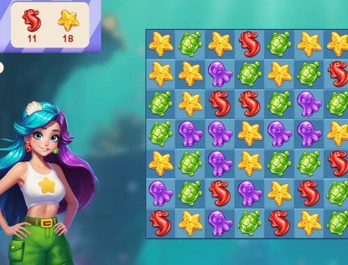 Gioco Avventure sottomarine: Match 3  in linea