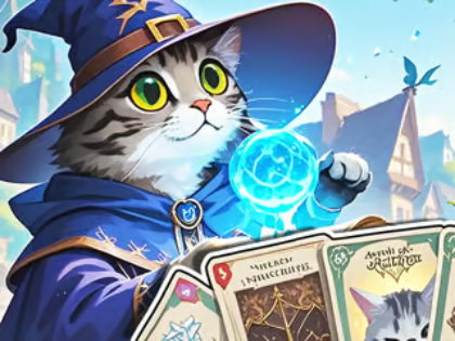 Gioco Puzzle di Jigsaw: Arena delle carte del gatto  in linea