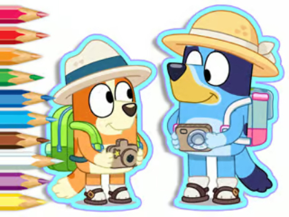Gioco Libro da colorare: Bluey Camping  in linea