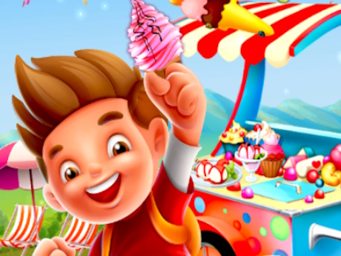 Gioco Gelato al cono rosa estivo  in linea