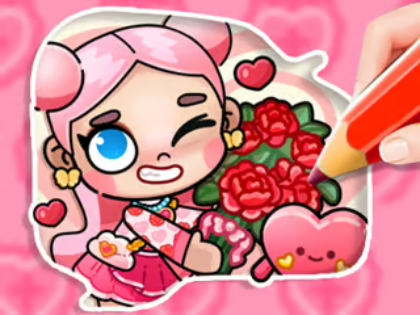 Gioco Libro da colorare: Avatar Valentine's  in linea