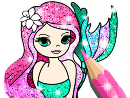 Gioco Libro da colorare: sirenetta piccola  in linea
