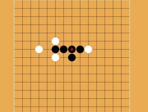 Gioco Gomoku cinque pietre di fila  in linea
